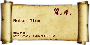 Meter Alex névjegykártya